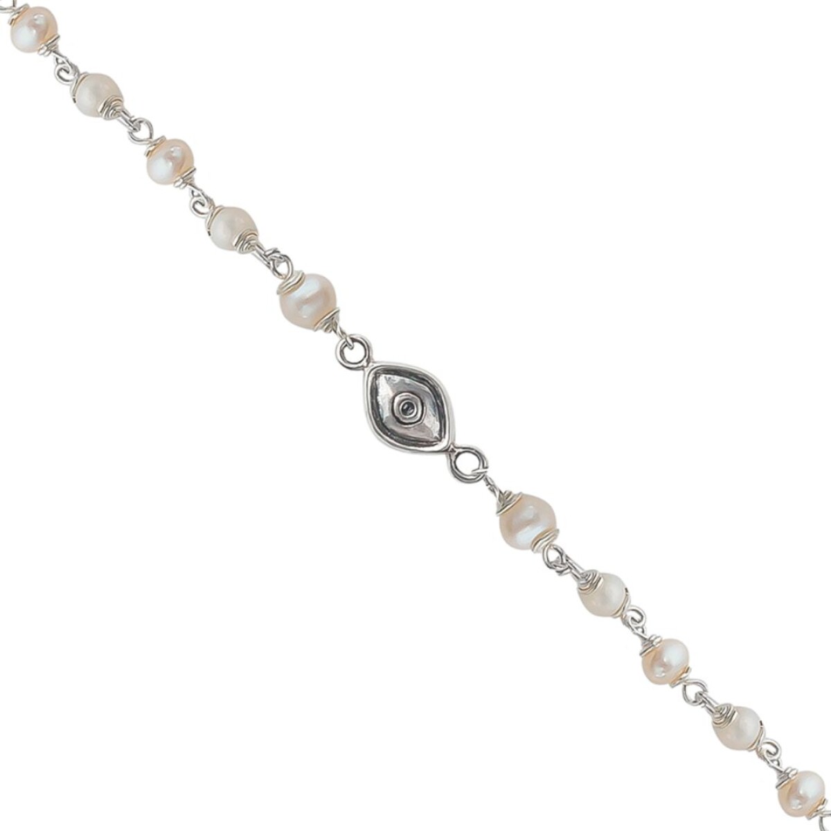 Pulsera Ojo - Plata y Perlas de Rio 