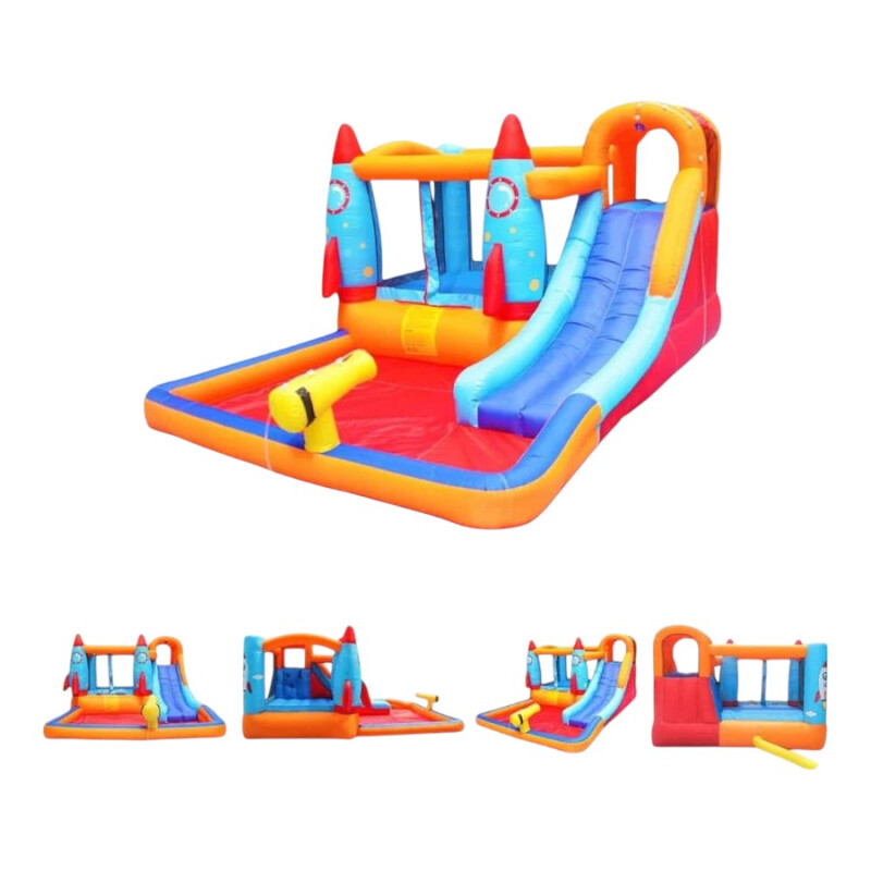 Nave espacial acuática inflable 6 en 1 azul Nave espacial acuática inflable 6 en 1 azul