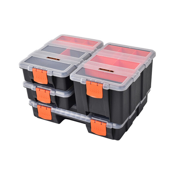 Kit 4 organizadores base negra tapa transparente TT0068
