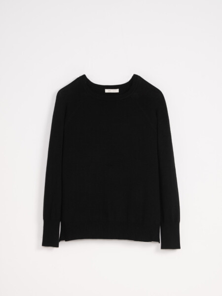 Buzo básico cuello redondo Negro