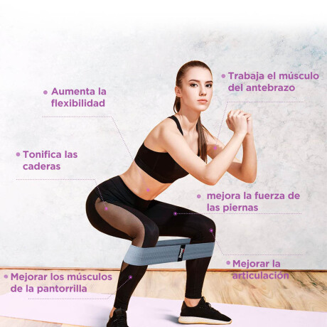 Set 3 Banda Resistencia Circular Tela Elástica Yoga Multicolor 1