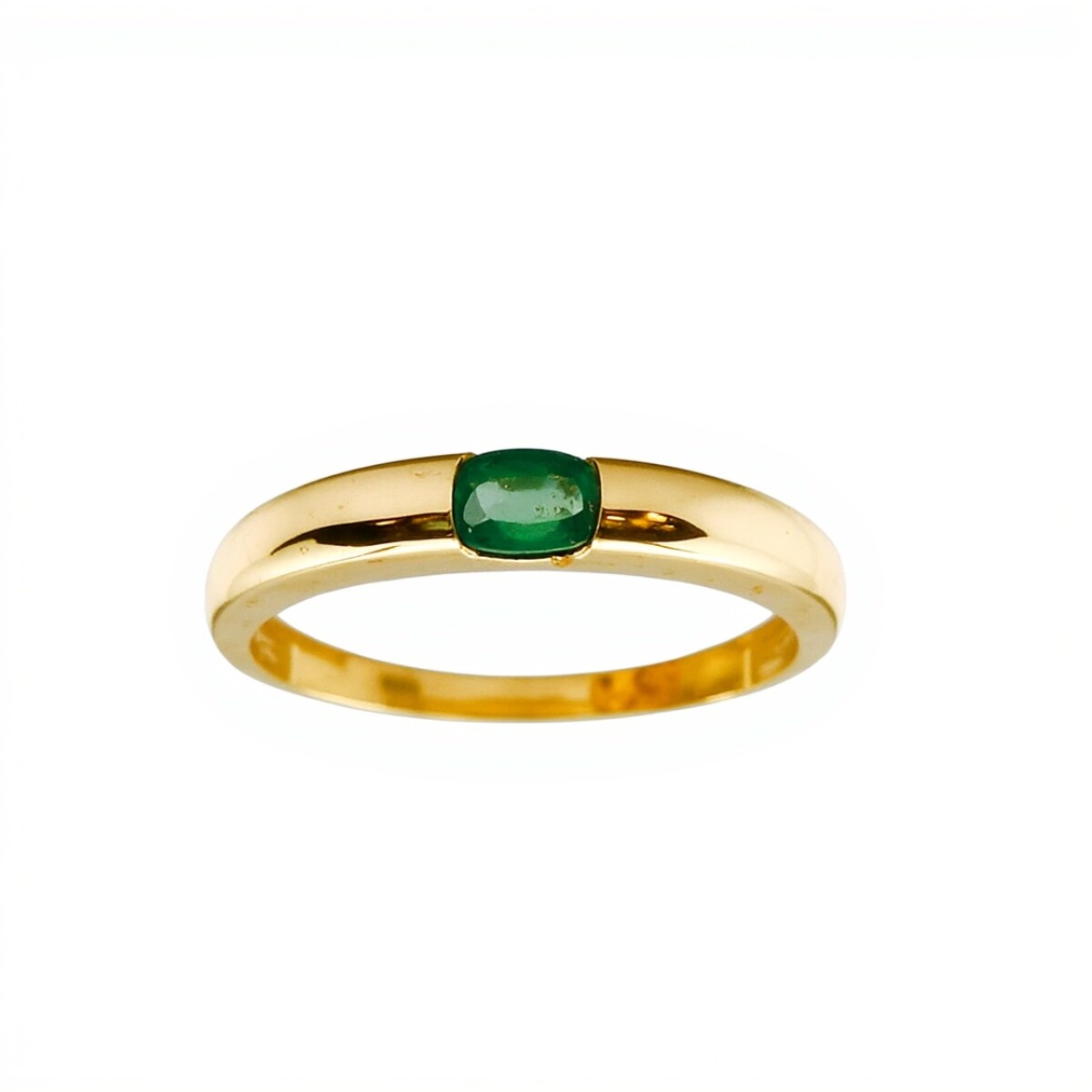 Anillo Solitario-Oro Bajo-Piedra Esmeralda-AN8155 - conpiedra 