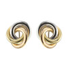 Caravanas Tres aros de tres tonos de oro 18k con cierre Clip Caravanas Tres aros de tres tonos de oro 18k con cierre Clip