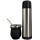 Set de termo de 500ml mate y bombilla Selecta Negro