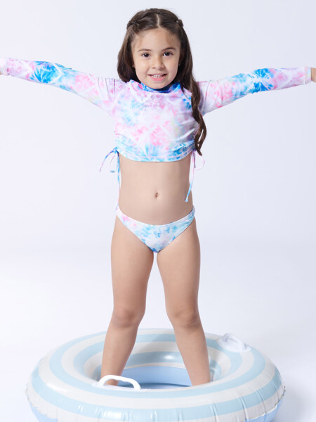 Remera manga larga uv estampa tie dye Tie Dye Celeste