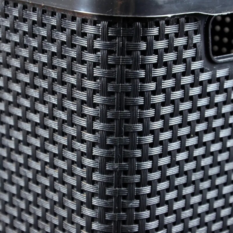 Set x12 caja organizadora simil ratán 7lts NEGRO