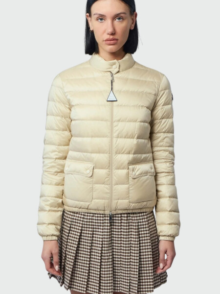 MONCLER - Campera Corta Lans Beige Claro