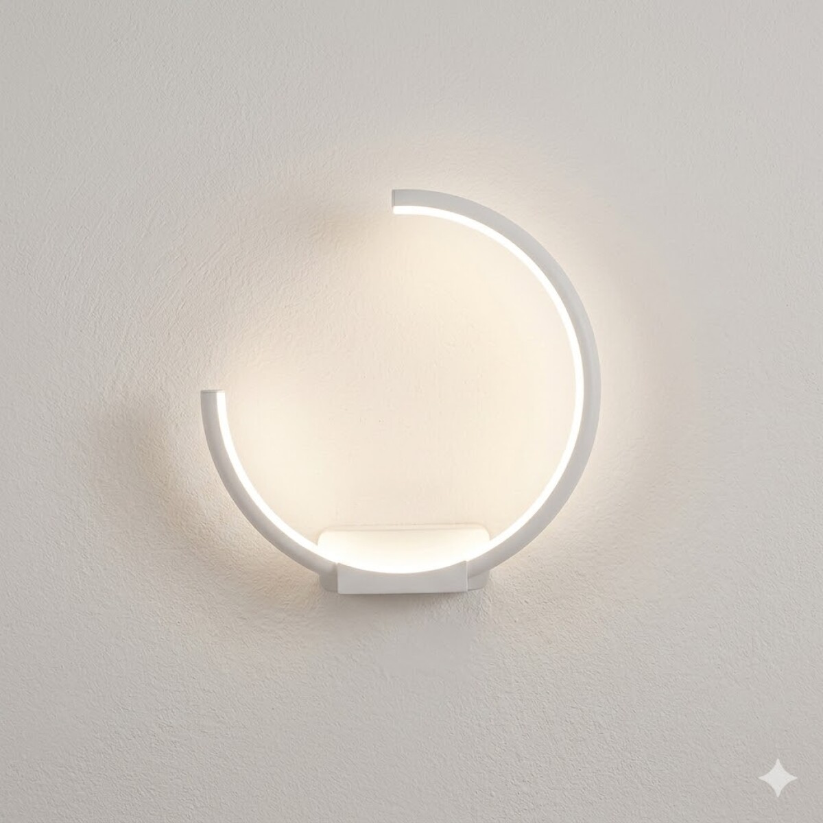 Aplique led circulo cortado 13w Luz neutra - BLANCO 