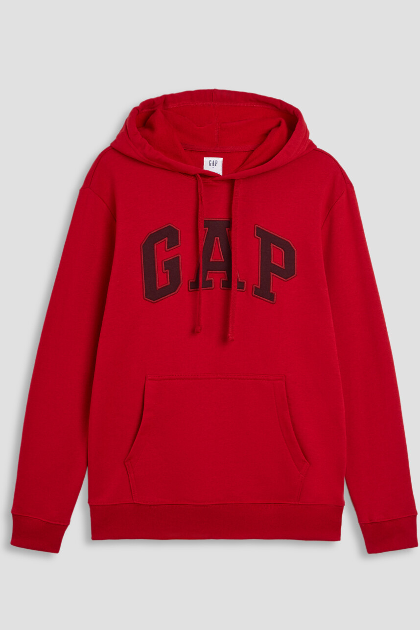 Buzo Canguro Logo Gap Con Felpa Hombre Crimson Red