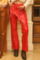Leather Pant Rojo flecos