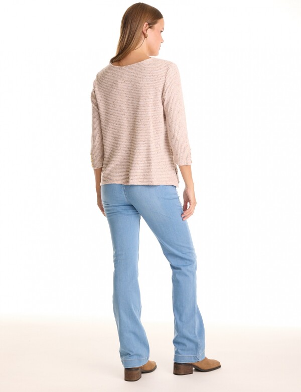 Buzo Ribs Det Btn BEIGE