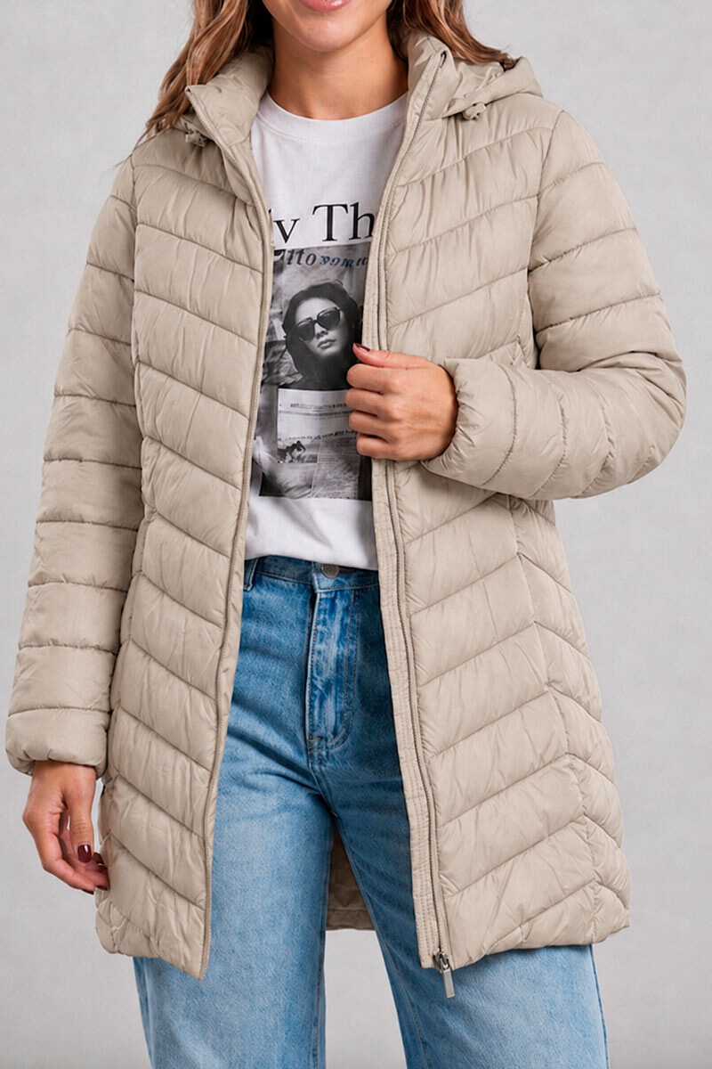 CAMPERA INVIERNO LARGA C/CAPUCHA DAMA 