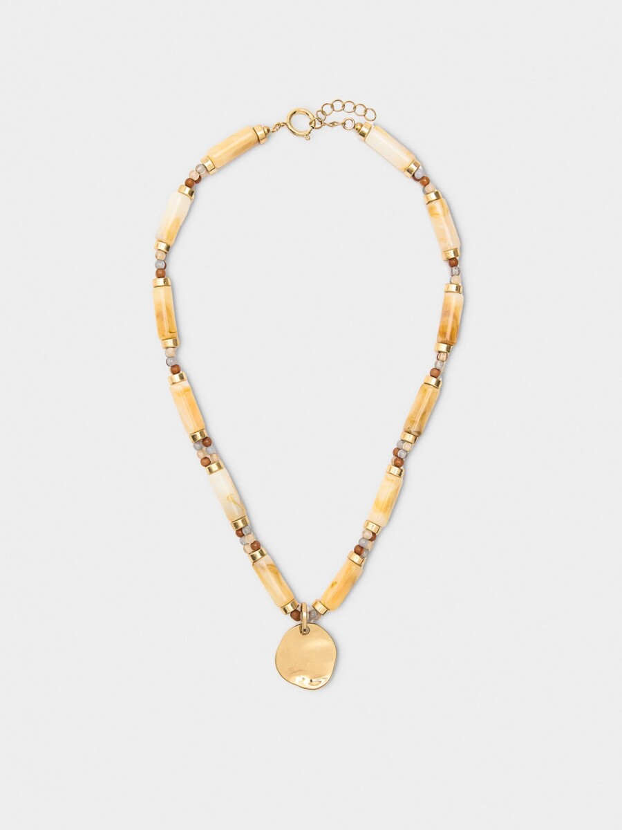 Collar Corto Segmentado Efecto Piedra multicolor