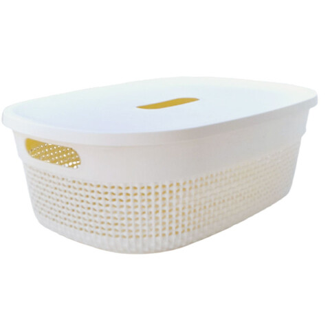Canasto organizador c/tapa 38x28x15cm Canasto Organizador C/tapa 38x28x15cm