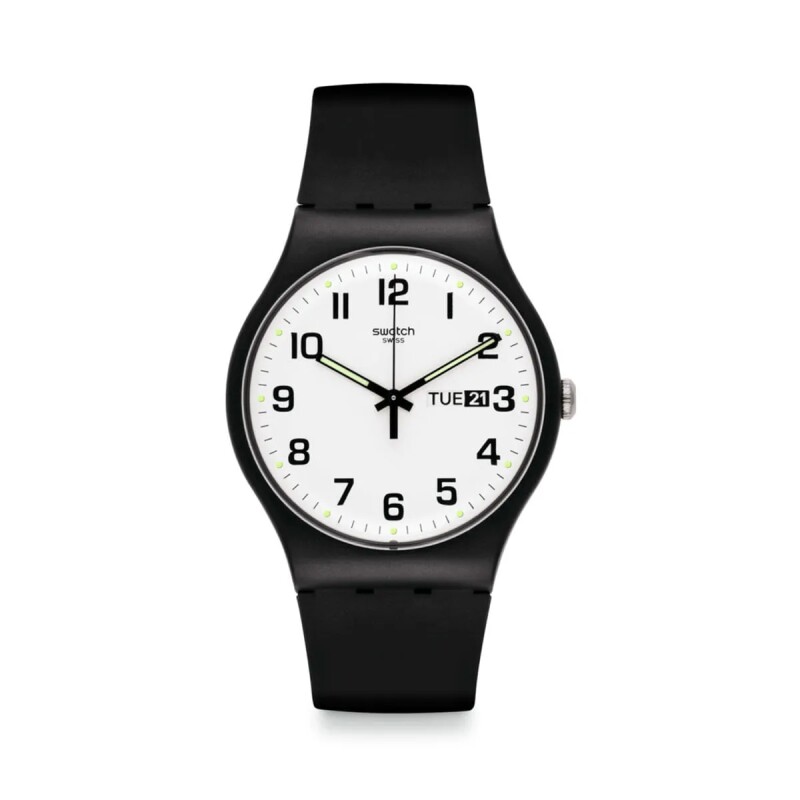 Reloj Swatch SO29B703 Twice Again de silicona Negro