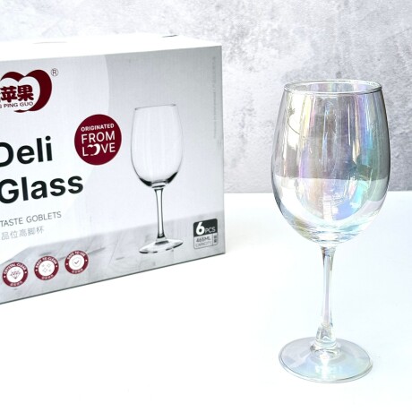 Juego De 6 Copas Vino Vidrio 465ML Juego De 6 Copas Vino Vidrio 465ML