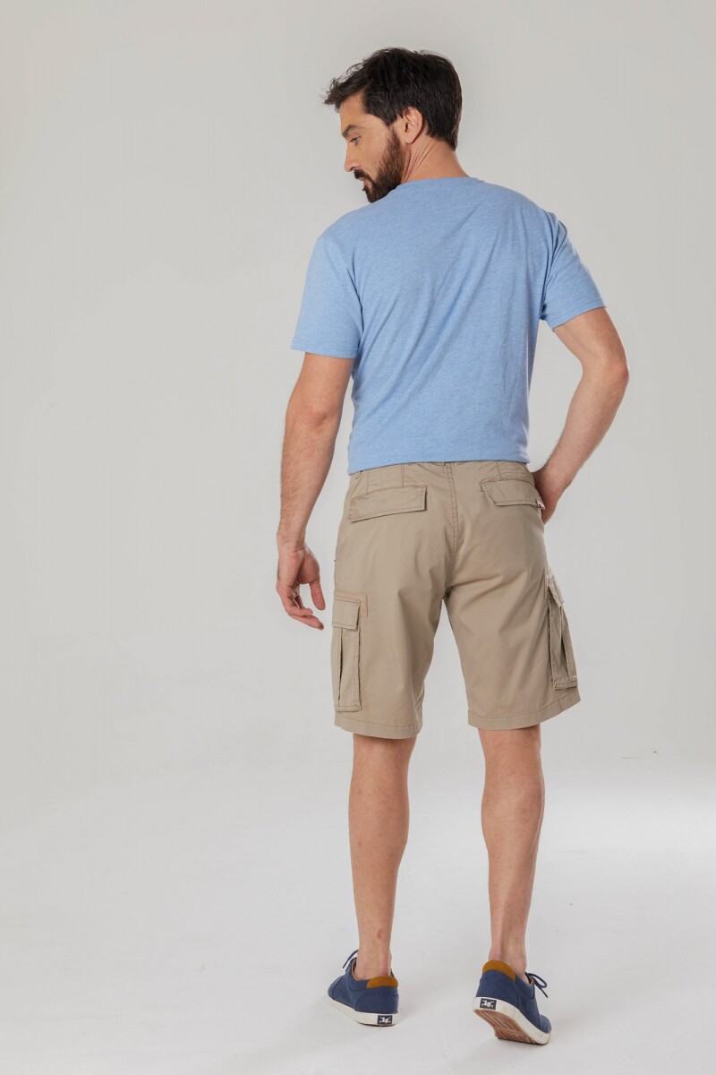 BERMUDA CARGO CON SPANDEX - Beige 