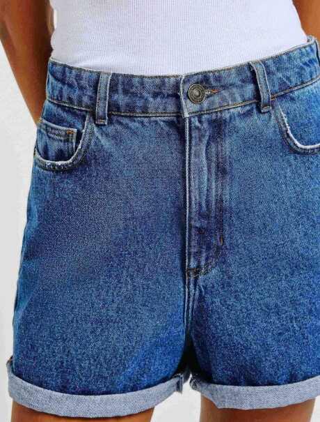SHORT DE CINTURA ALTA AZUL OSCURO