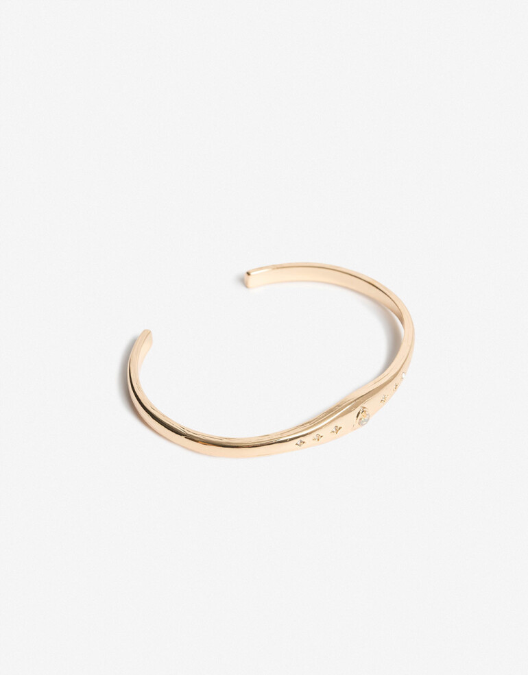 Pulseras Rígidas Strass Pulsera Rígida Con Strass - Dorado