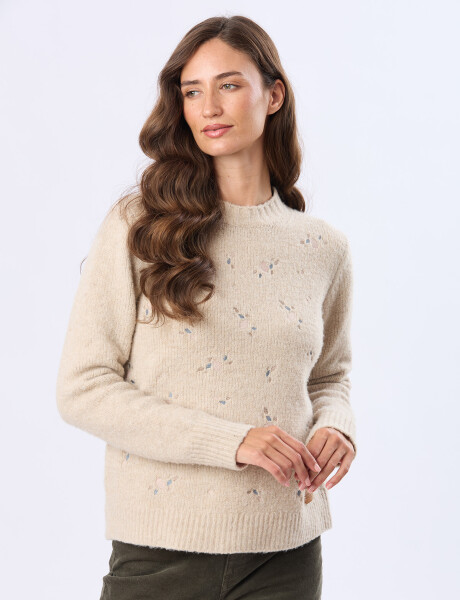 BUZO BORDADO Beige