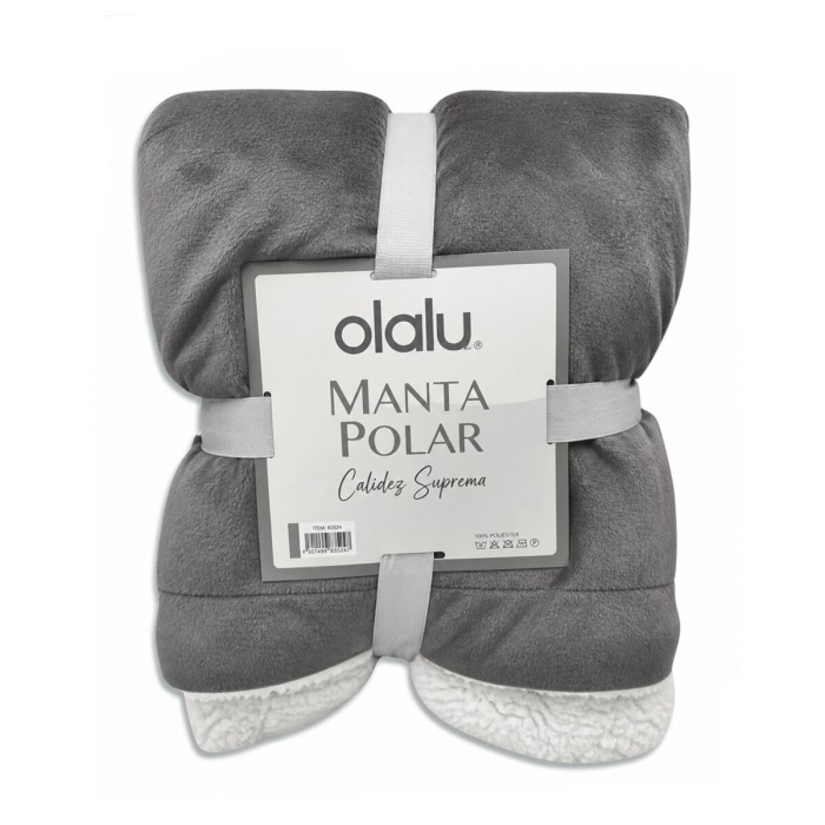 Frazada Polar con Corderito 2 Plazas Lisa REF.HM0538 - GRIS 