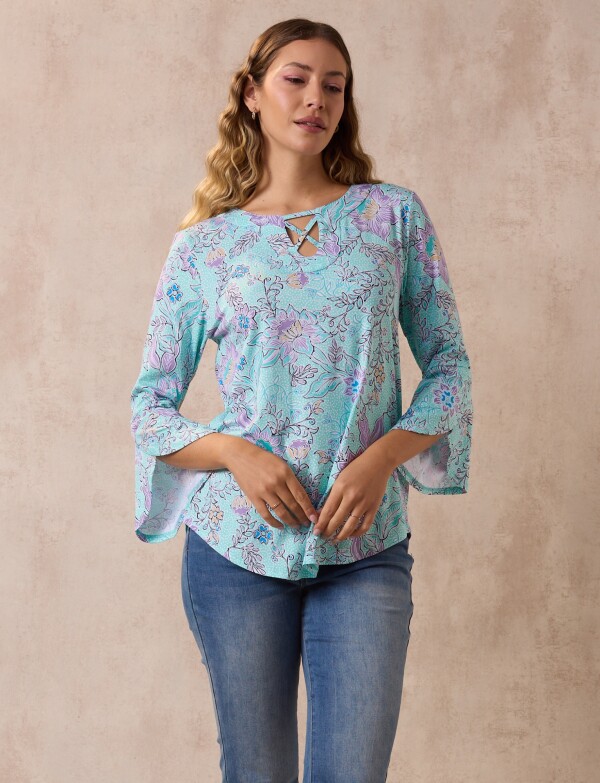 Blusa Print VERDE AGUA/MULTI