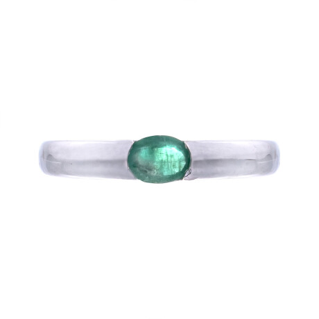 Anillo Plata Rodinada y Esmeralda Natural Anillo Plata Rodinada y Esmeralda Natural