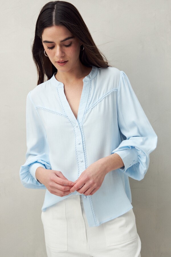 CAMISA BULLE Celeste