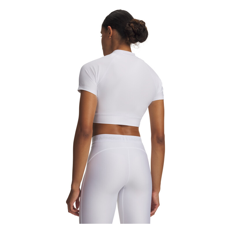 Top UA HeatGear Crop Mock SS Mujer 6010006-100 Blanco