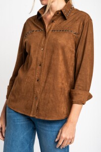 Camisa Gamuza Vegana Camel