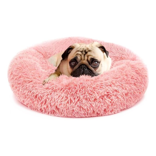 Cucha 80cm Cama Colchon Puff Plush Mascota Antiestress Color Variante Rosa