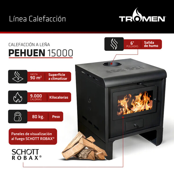 Calefactor Tromen Pehuen P15 A Leña CALEFACTOR TROMEN PEHUEN P15