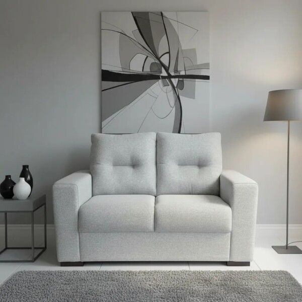 SOFA 2 CUERPOS - TAPIZADO TELA GRIS CLARO SOFA 2 CUERPOS - TAPIZADO TELA GRIS CLARO