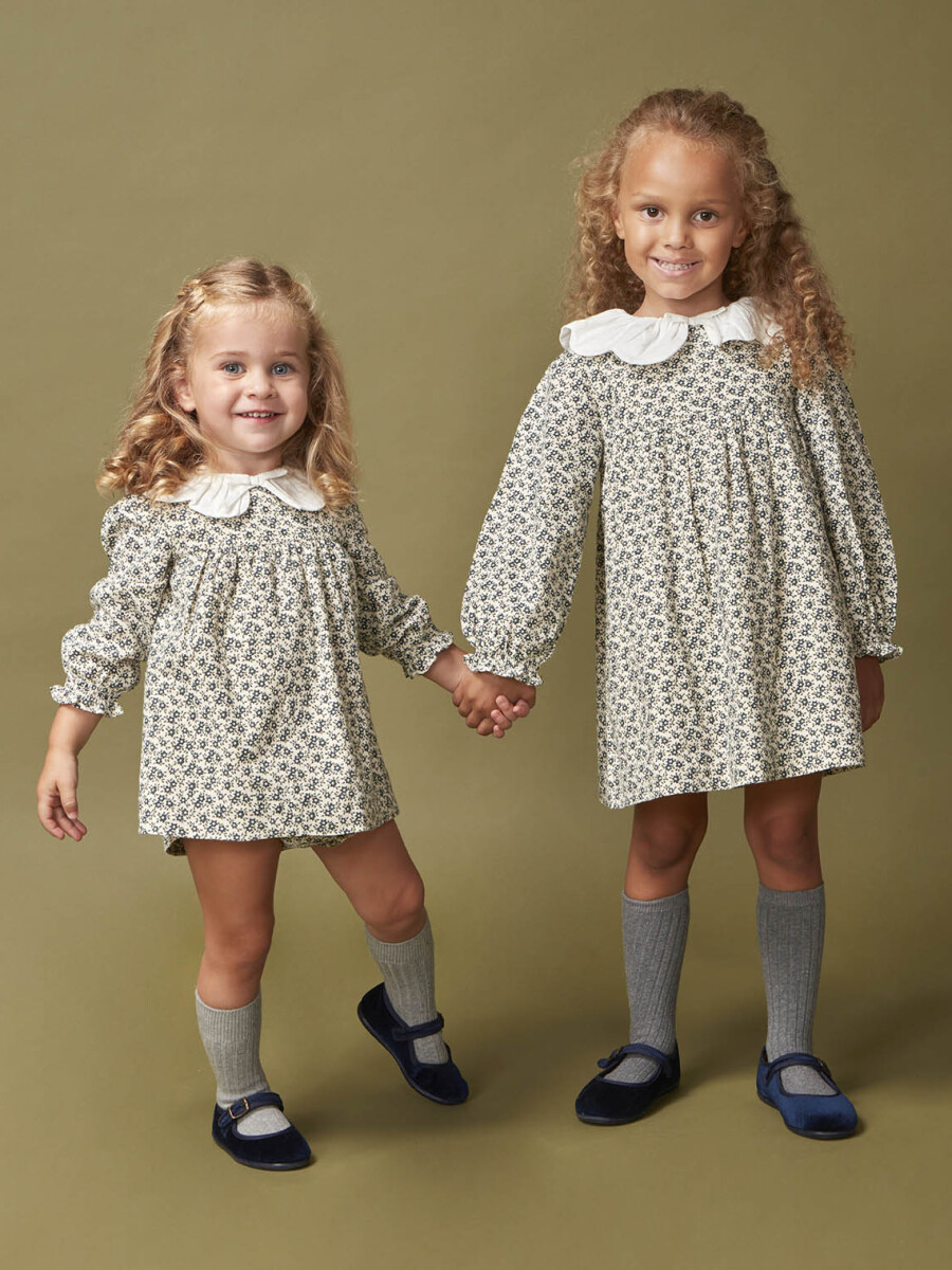 Vestido Florecitas Blanco Roto