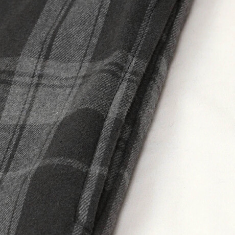Campera Camisa Leñadora Cangurito Capucha Con Cierre Negro