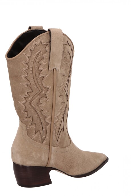 Bota de gamuza Liana Beige
