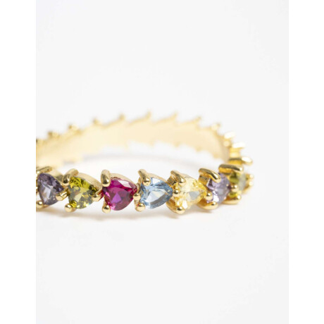 Anillo Sin Fin Cubic Zirconia Dorado