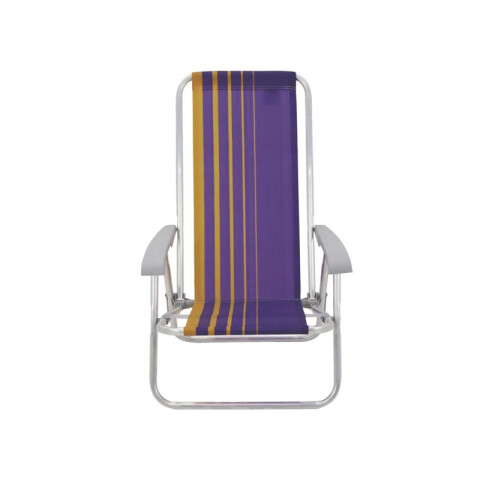 Silla playera aluminio y tela violeta y amarillo TD0922