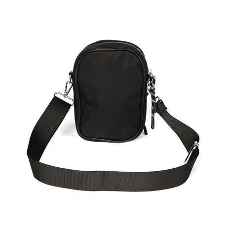 Bolso Compacto Capitoneado con Doble Bolsillo Canva Ideal Celular Negro