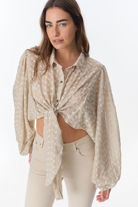 Top Mona Beige Broderie