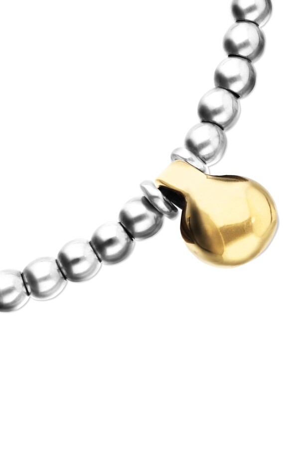 COLLAR DE BOLAS MEDIANAS BAÑADAS EN PLATA DE LEY Y BOLA GRANDE BAÑADA EN ORO 18K Colgante