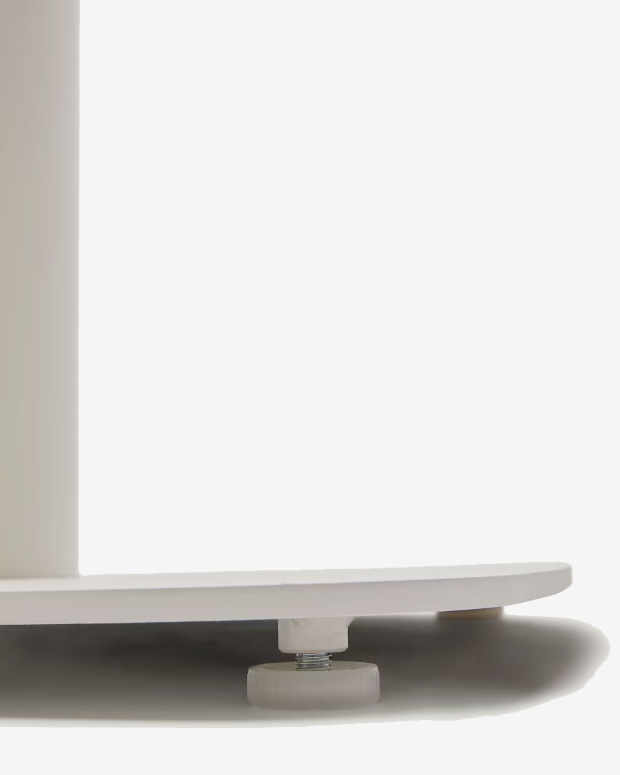 Mesa redonda de exterior Dina blanco con pie de metal con acabado pintado blanco Ø 68x70cm Mesa redonda de exterior Dina blanco con pie de metal con acabado pintado blanco Ø 68x70cm