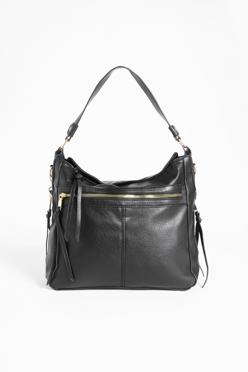 Cartera hobo con estuche cierre horizontal negro