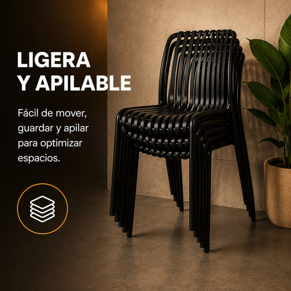 Silla Comedor ComboHome Vetro Isabelini X4 Negro 1