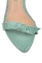 Sandalia Taco Mediano Python Nudo Verde