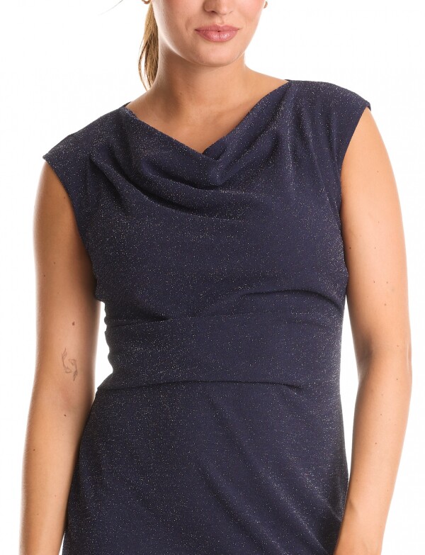 Vestido Drapeado & Lurex AZUL