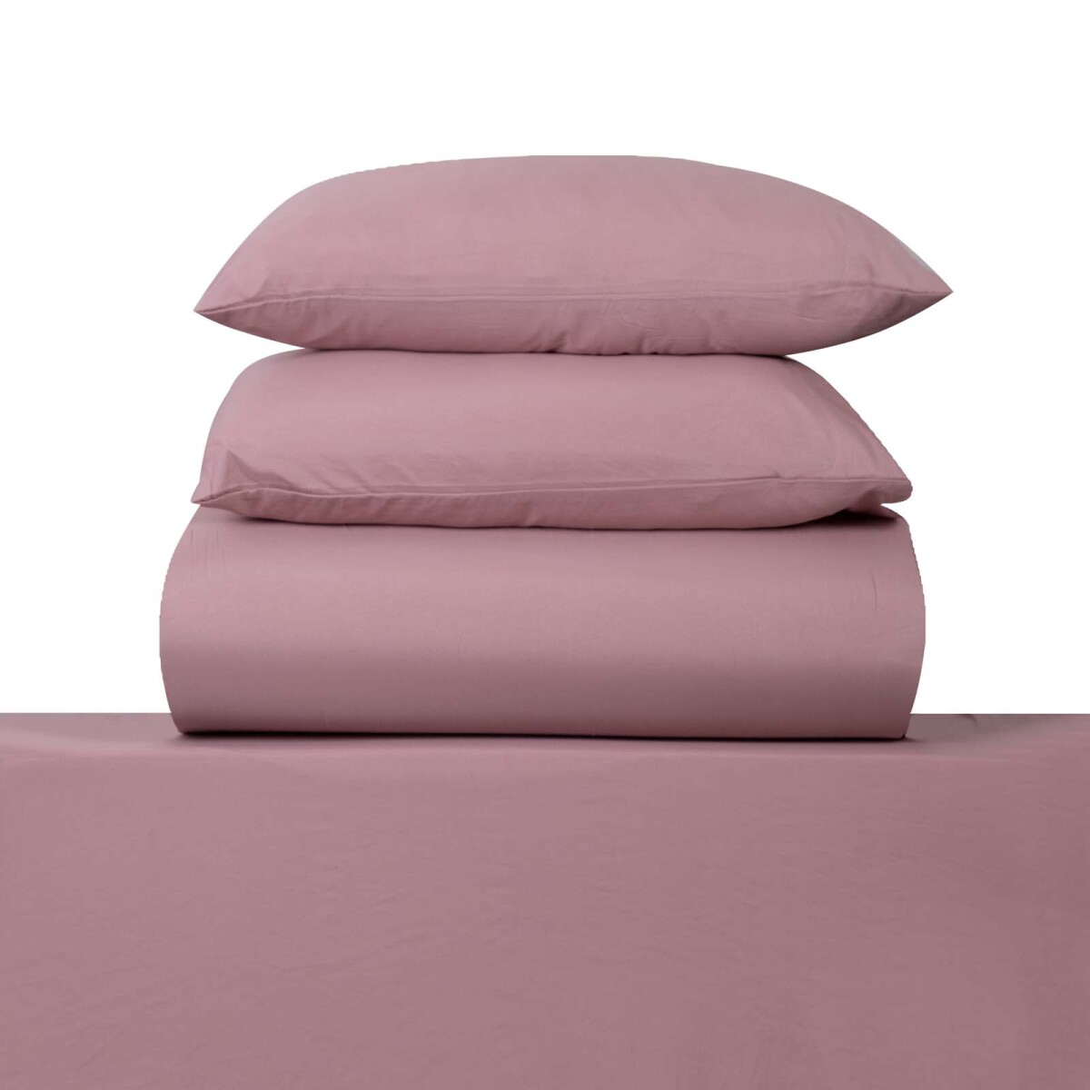 JUEGO DE SABANAS - QUEEN POLIESTER ROSA PREWASHED 