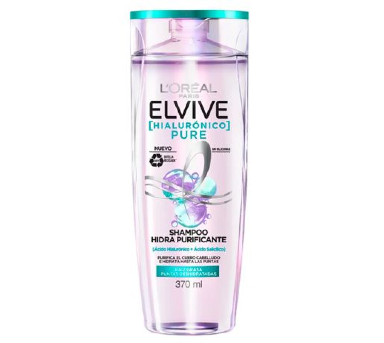 Elvive Shampoo Hialurónico Pure 370ml – Limpieza y Hidratación Profunda
