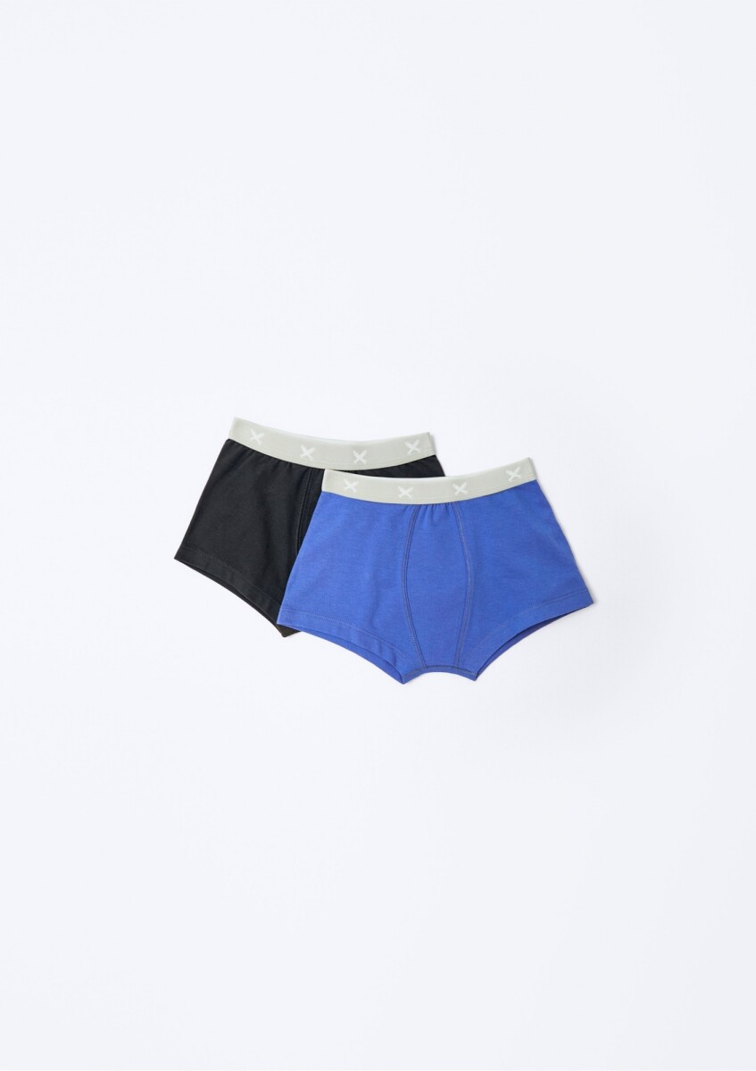 KIT CON 2 CALZONCILLOS ESTILO BOXER INFANTILES - MULTICOLOR 