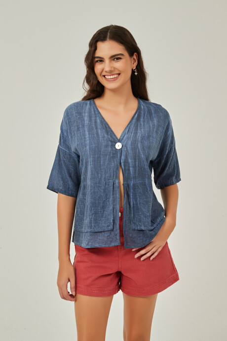 Blusa Andaluz Azul Piedra